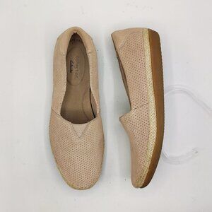 Clarks Collection womens 7.5M Blush Espadrille Slip On Loafers Danelly Sky